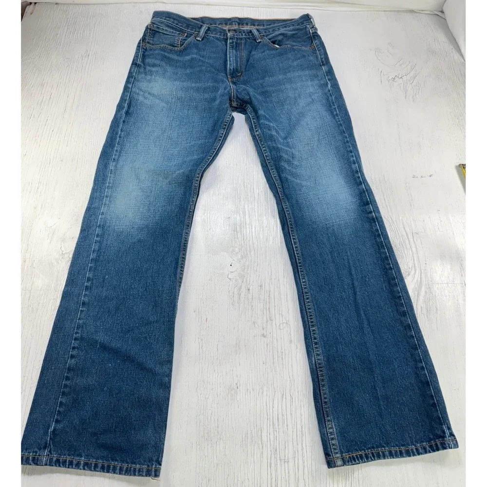 Levis 527 Slim Bootcut Jeans Mens 34x32 Medium Wash Blue Denim 05527-4257